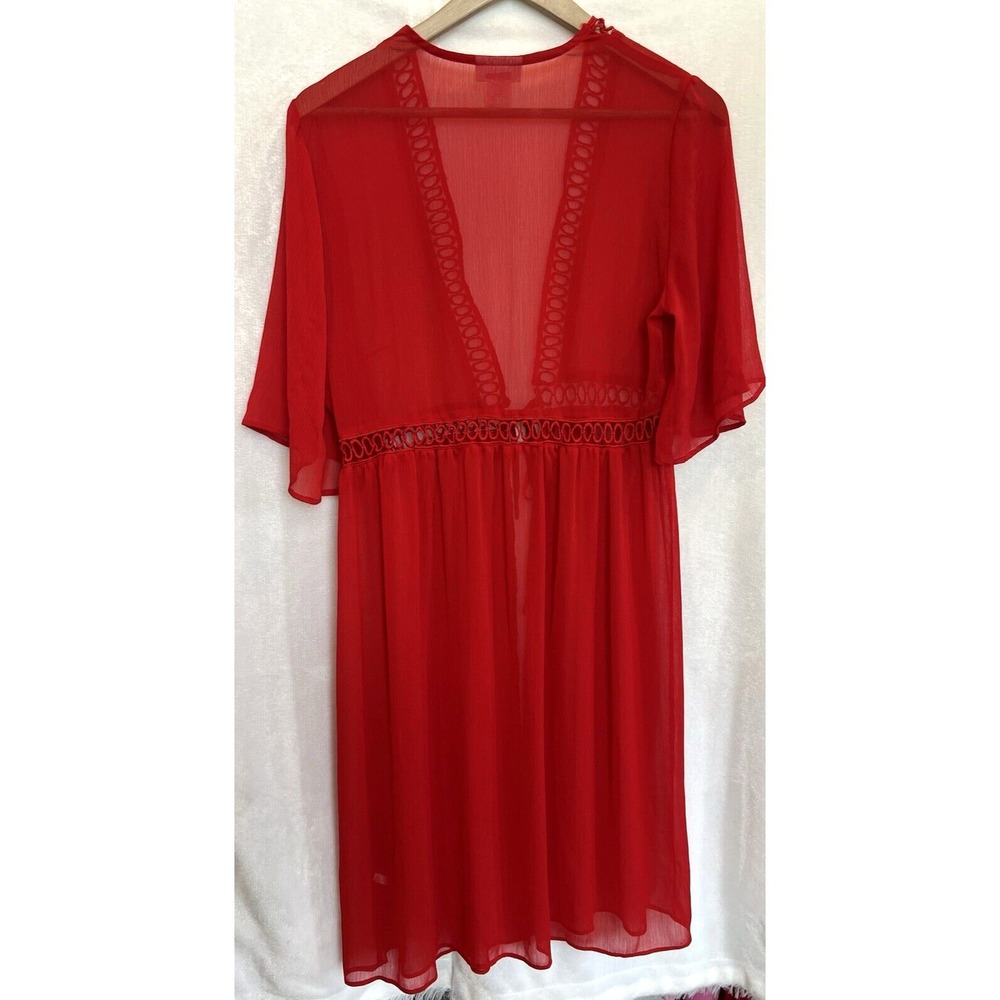 New York Company Sheer Embroidered Eyelet Cover‎ up Kimono Size S Resort Beach - Picture 12 of 16